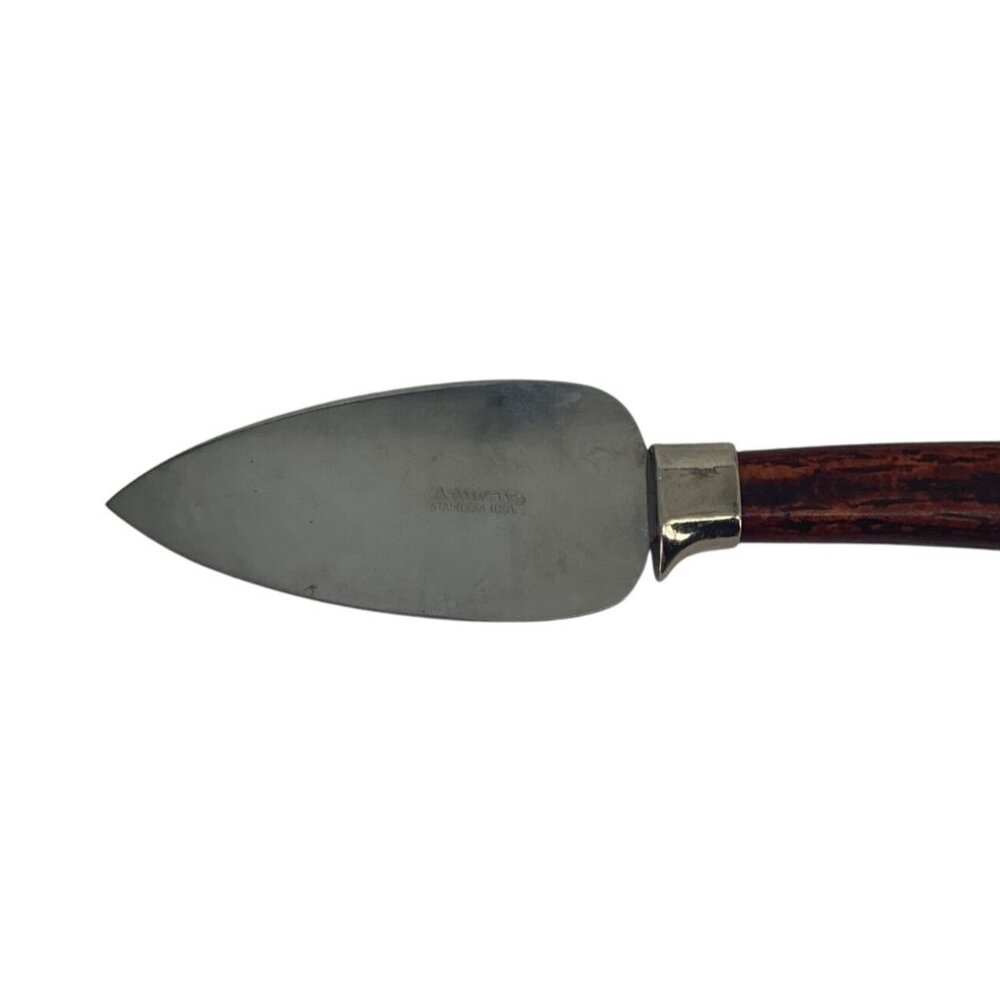 Vintage Amway Stainless Steel Cheese Knife With Faux Antler Handle